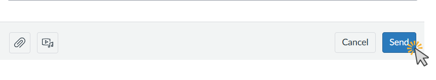Send button with a cursor icon