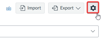 Settings icon in a menu