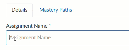 animation shows user typing an assignment name