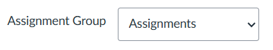 Dropdown menu labeled Assignment Group with ‘Assignments’ selected.