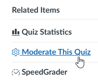 Hover over 'Moderate This Quiz' to evaluate the quiz
