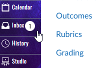 Cursor hovers over inbox icon