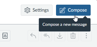 Cursor hovers over compose button