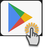 cursor hovers over play store icon for android devices