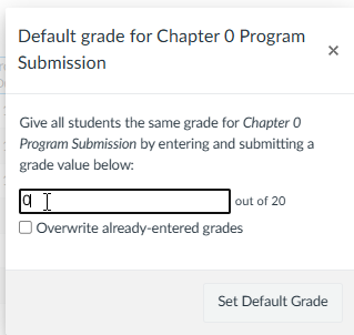 cursor typing in a zero in default grade field