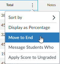 cursor hovers over Move to End option in menu