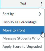 cursor hovers over Move to Front option