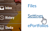 cursor hovers over account settings. key: settings