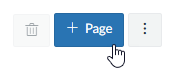 cursor hovers over plus page button