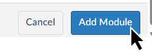 Cursor hovers over the add module button