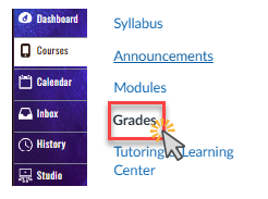 Highlighted 'Grades' link in the navigation bar.png