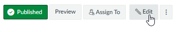 Button labeled 'Edit' in a user interface with 'Published' and 'Preview' buttons nearby