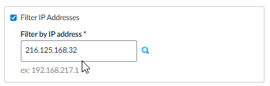 Filter IP address input with cursor on the IP address field