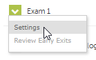 Settings button for Exam 1