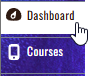 Dashboard with 'Courses' button highlighted