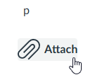Attach button with cursor over it