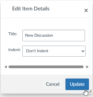 Click or tap the Update button to save the changes.
