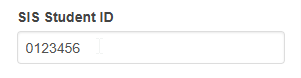 Student ID input field with the value 0123456
