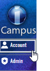 Blue button with Account text highlighted by a cursor