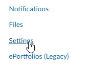 Settings button highlighted in blue