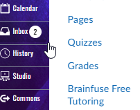 Cursor hovering over Inbox in the navigation bar