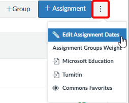 Click on the Edit Assignment Dates button to adjust assignment deadlines