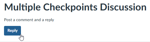 User hovering over Reply button in discussion assignment