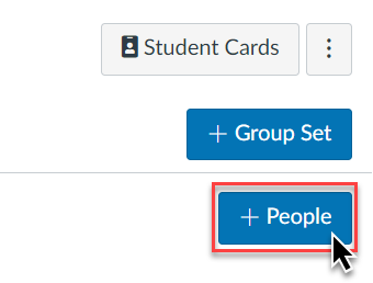 Student Cards button Group Set button and cursor over add People button