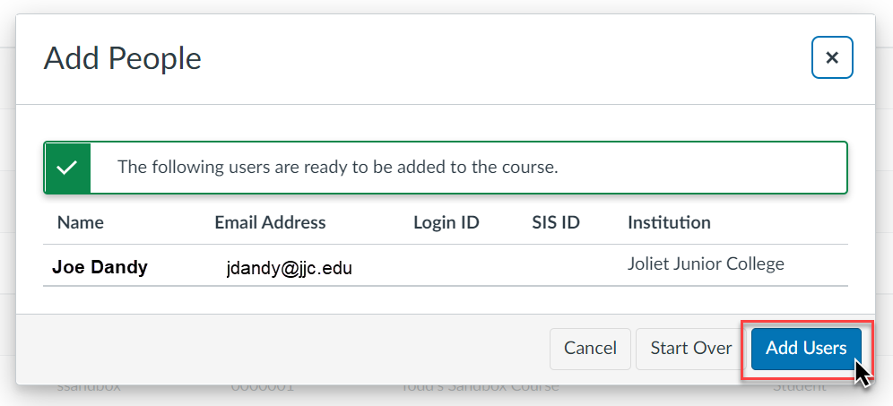 Add Users button highlighted in red with a cursor icon pointing to it